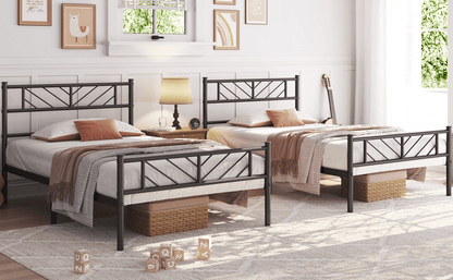 Costoffs Cadre de lit en metal simple Lit en Métal pour Adultes Grande Espace en Lattes Moderne