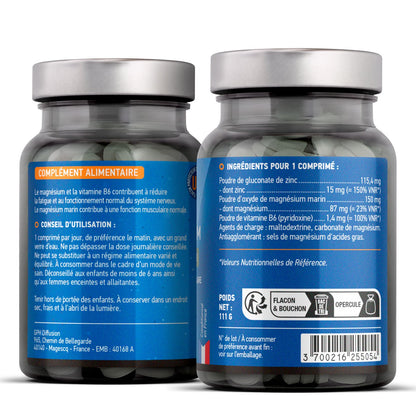 Magnésium + Zinc + Vitamine B6 - Comprimés - GPH DIFFUSION