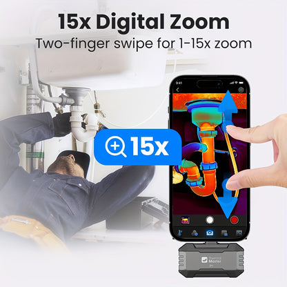 Caméra thermique à infrarouge Thermal Master P1, super résolution 320x340, compatible avec Android et iPhone, plage de haute température 600°C, fréquence d'images 25Hz, idéale pour les inspections résidentielles et la détection de fuites de tuyaux