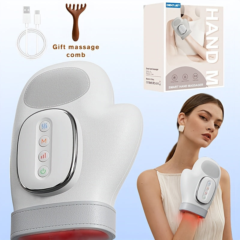 Nouveau masseur de mains 2026, avec fonctions de chauffage et de compression, fonctionnement sans fil, 3 modes de massage, détend efficacement les muscles des mains, masse les muscles des mains, 5 niveaux de force, 3 niveaux de température, massage des po