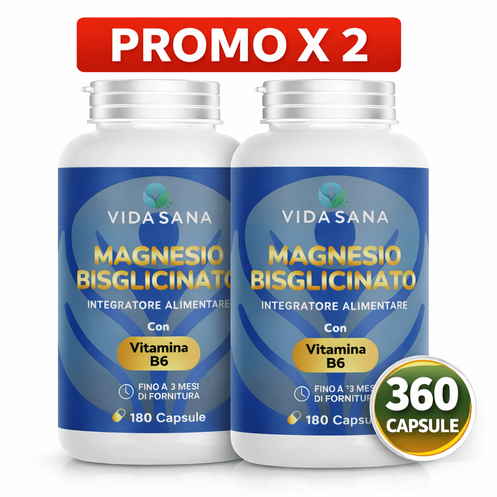 [Promotion de 2 paquets] 2 Compléments de Bisglycinate de Magnésium avec Vitamine B6 - 360 Gélules