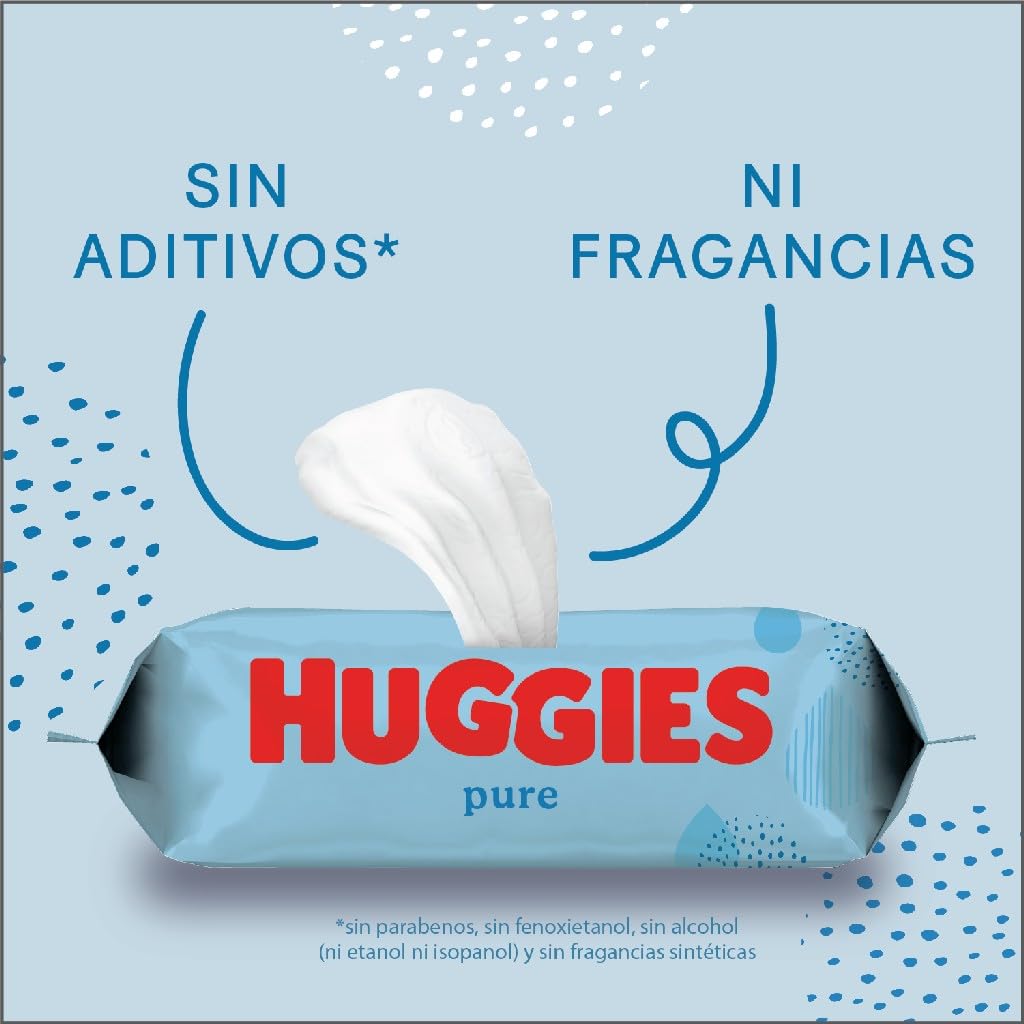 Langeuses pour bébé Huggies Aqua Pure - 99% d'eau - 560 lingettes - PACK SPÉCIAL 10 X 56 Langeuses Aqua Pure Huggies