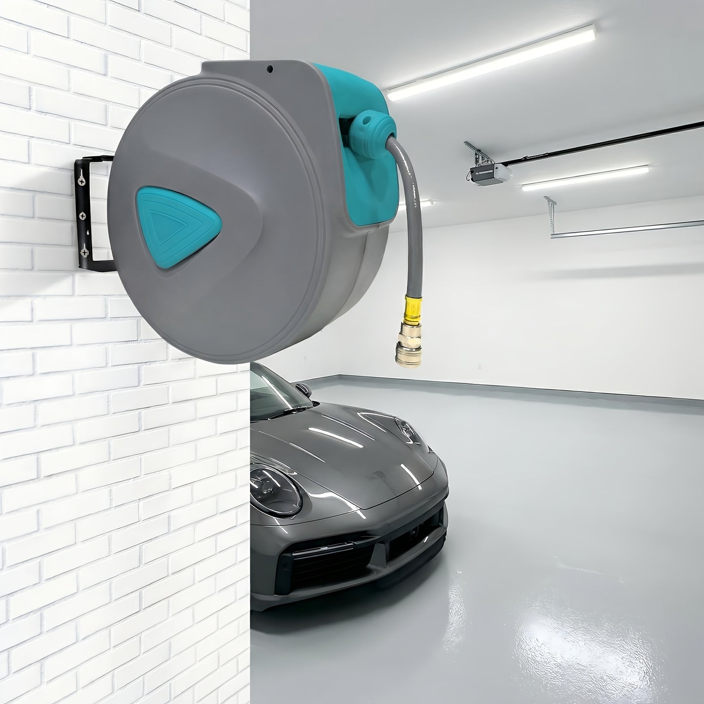 Bobine à tuyau d'air comprimé automatique 10/20 m, raccord 1/4 de pouce, support mural pour tuyau, gris, pour stations de réparation automobile