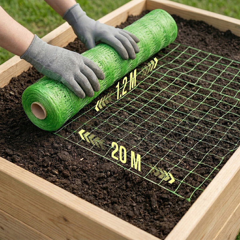 Garden Net for Climbing Plants 1.2×20M Support for Growing Cucumbers, Beans And Climbing Flowers, Durable Net with 15 × 17 Cm Mesh Ensuring Stable Plant Guidance in Vertical And Better Access to Light, Net for Cucumbers, Net for Tomatoes, Elastic Construc