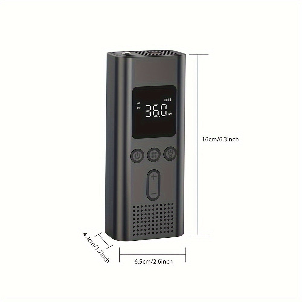 Compresseur d'air portable avec 3 batteries rechargeables, écran LCD, lumière LED et mode SOS - Idéal pour voitures, motos et vélos