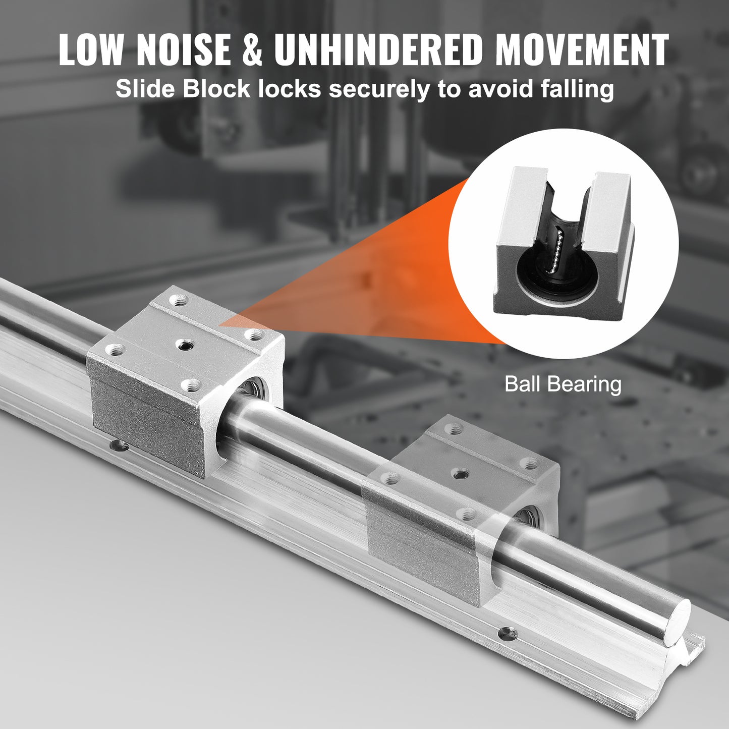 Ensemble de rails de guide linéaire VEVOR, SBR16 1500mm, 2pièces 59 in/1500 mm Rails de guide SBR16 et 4pièces Blocs de glissement SBR16UU, Kit de rails linéaires et de roulements pour machines automatiques DIY Projet de routeurs CNC