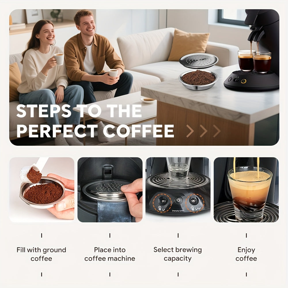 Capsule à café réutilisable en acier inoxydable compatible avec la machine à café SENSEO HD7801