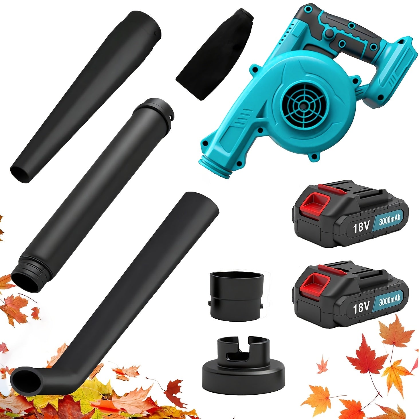 Nouveau Souffleur de Feuilles Sans Fil Amélioré 2026, Mini Souffleur de Feuilles avec 2 Batteries, Souffleur de Feuilles Électrique à Main Alimenté par Batterie Compatible avec les Batteries Makita 18V BL1830 BL1840 BL1850, Souffleur et Aspirateur Portabl