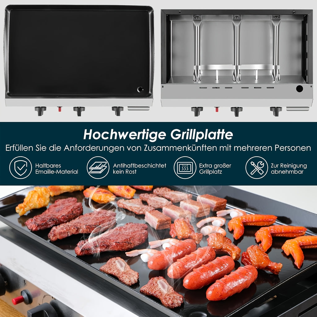 Rechaud d'extérieur, brûleur à gaz d'extérieur, grill à gaz, barbecue à gaz de table, grill à gaz en acier inoxydable, grill portable, idéal pour barbecue sur balcons, camping et pique-niques