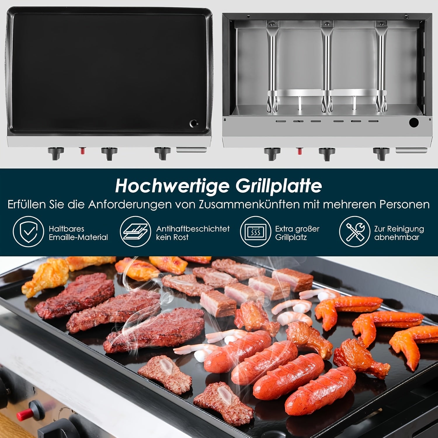 Rechaud d'extérieur, brûleur à gaz d'extérieur, grill à gaz, barbecue à gaz de table, grill à gaz en acier inoxydable, grill portable, idéal pour barbecue sur balcons, camping et pique-niques