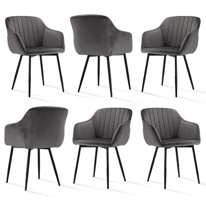 Chaises de salle à manger élégantes avec accoudoirs et soutien lombaire pour salon, cuisine et chambre, offrant un grand confort - Disponibles par lots de 2, 4 ou 6
