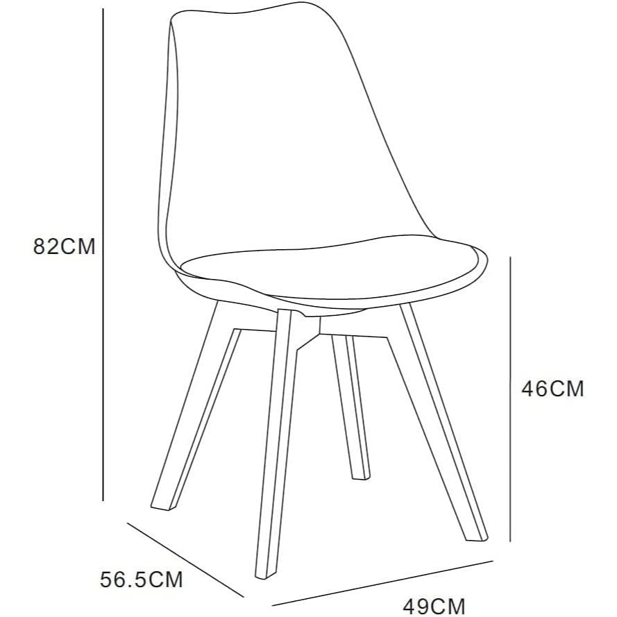 Ensemble de 2 chaises de salle à manger MCC Direct, chaise de cuisine, chaise de bureau, chaise de salon, chaise coquille de designer Eva, disponible en 7 couleurs