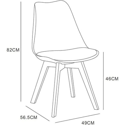 Ensemble de 2 chaises de salle à manger MCC Direct, chaise de cuisine, chaise de bureau, chaise de salon, chaise coquille de designer Eva, disponible en 7 couleurs