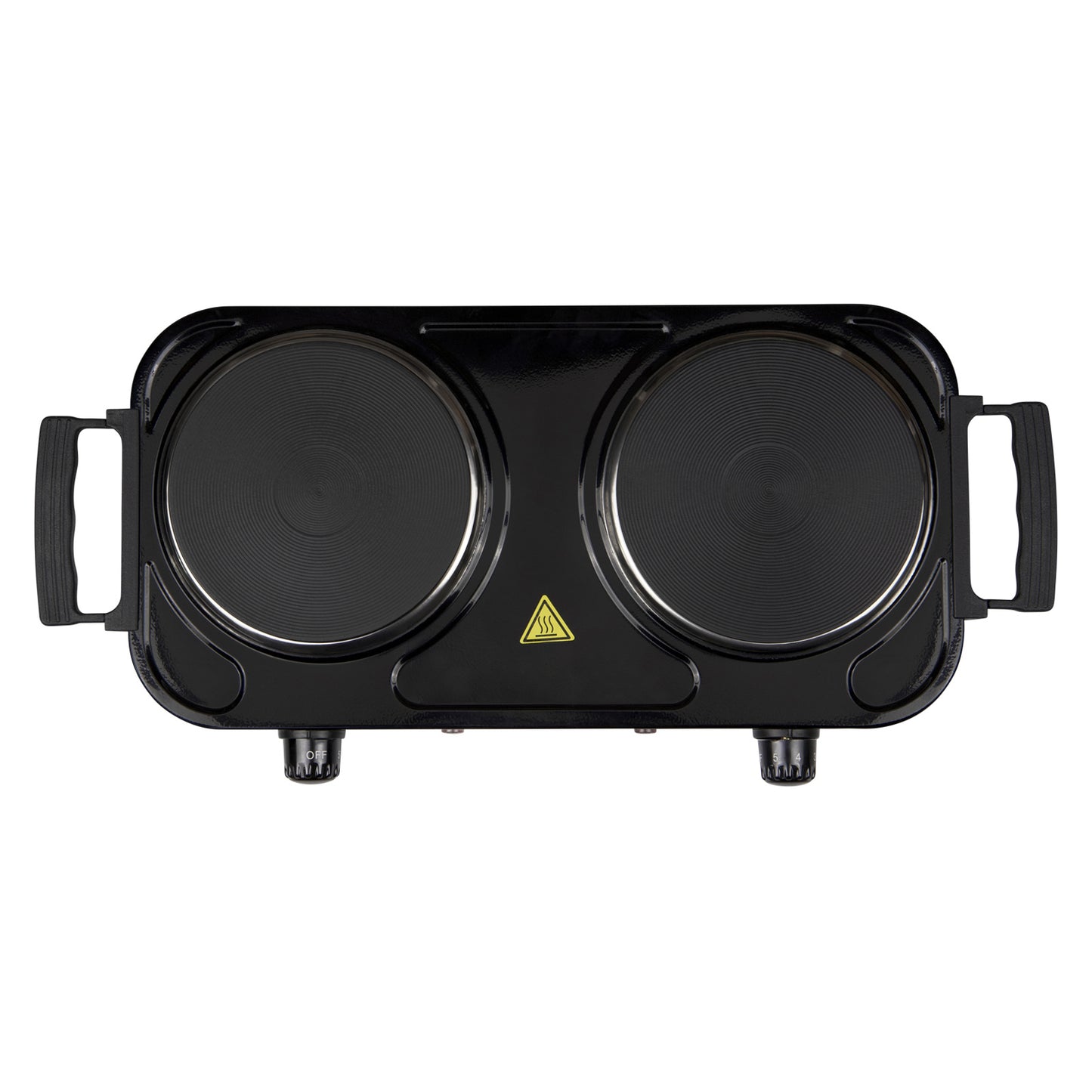 Plaque chauffante double avec poignées pliables, 2000 watts, 2 zones de cuisson à induction, chacune Ø 155 mm, contrôle de température en continu, plaque de cuisson de camping mobile double Grafner