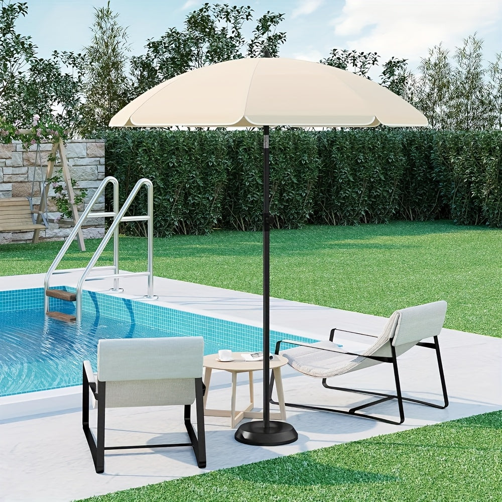1 parasol de plage, parasol de balcon, protection UV, parasol à 8 baleines, stable, réglable, pliable à 45°, poids 180G/M², bloque efficacement les rayons UV, portable, compagnon idéal pour les voyages de camping et les journées à la plage