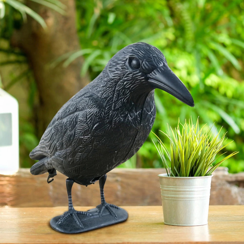 Leurre de Corbeau Réaliste, Corneille 3D, Dissuasion pour Oiseaux pour Jardin et Balcon, Figurine en Plastique Résistant aux Intempéries, Efficace Contre les Pigeons, les Étourneaux et Autres Oiseaux, Statue de Jardin Extérieur, Décoration pour Patio, Ter