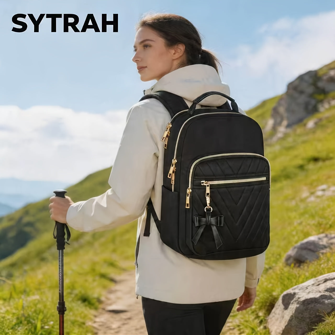 Mini sac à dos pour femme, sac à dos/sac à bandoulière tendance pour tous les jours, petit sac à dos de voyage décontracté et léger pour tous les jours, cadeau pour le travail et les études pour femme, lot de 2 pièces, noir, pour documents quotidiens, min