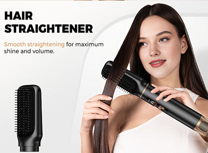 Brosse à air chaud 5 en 1 avec écran LCD, brosse à cheveux chaude détachable, fer à boucler à air, enveloppe à boucler à air, fer à boucler amélioré, brosse à cheveux pour coiffer, boucler et lissage, lissage des cheveux, coiffure de salon