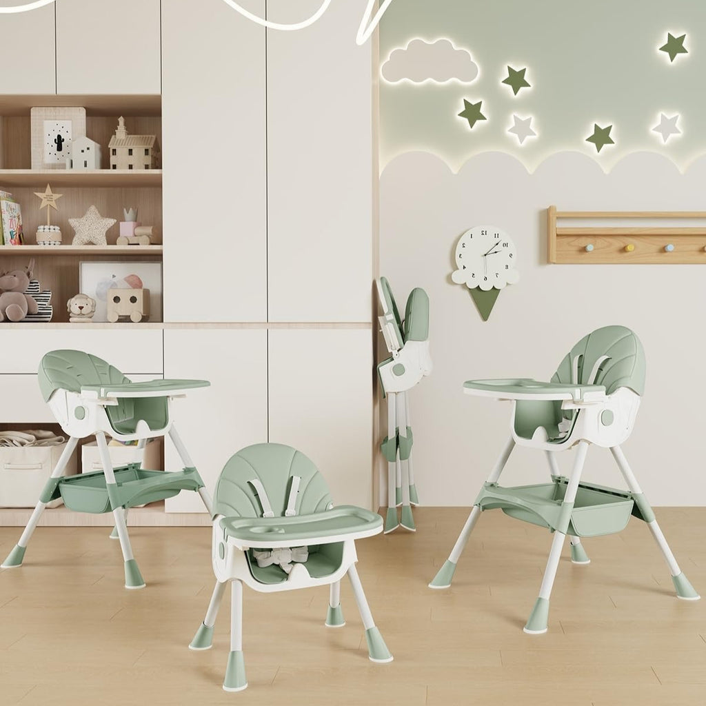 Chaise Haute Bébé Cochildor, Chaise Haute pour Enfant avec Plateau, Chaise de Repas pour Bébé à Hauteur Réglable, Siège Repose-pieds pour Enfant avec Fonction Pliable