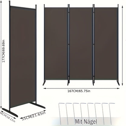1 pièce Paravent pliant indépendant, robuste et durable, pour séparation d'espace et protection de l'intimité dans un jardin, un balcon, une terrasse, à l'intérieur et à l'extérieur, mur de séparation simple et facile à assembler, démonter et nettoyer