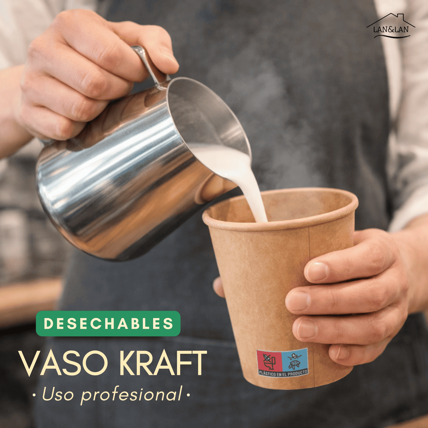 Gobelets à Café Jetables en Papier Kraft – Résistants et Résistants à la Chaleur – Idéaux pour le Café à Emporter dans l'Hôtellerie et les Événements - LAN&LAN