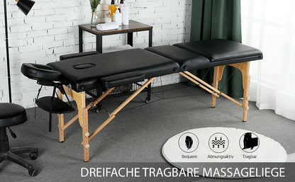 Costoffs Table de Massage Professionnelle 3 Sections Pliable - Hauteur Réglable (8 Niveaux) - Structure en Bois de Hêtre Rose Massif 250kg - Avec Dossier/Têtière/Repose-bras - Pour Clinique, Domicile, Salon de Beauté & Spa