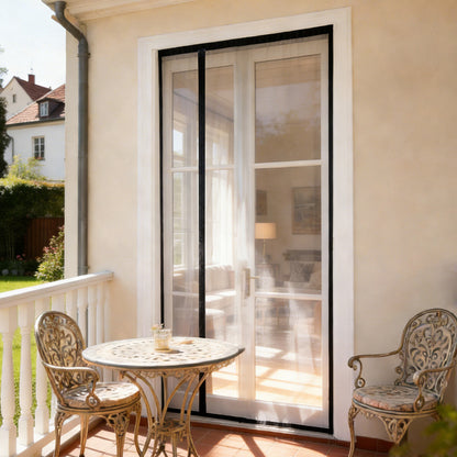 Rideau Moustiquaire Magnétique, Conception à Ouverture Latérale, Moustiquaire pour Balcon et Portes Coulissantes, Installation Facile Sans Perçage, Convient aux Portes de Balcon, Portes de Sous-Sol et Portes de Patio.