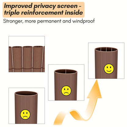 Clôture d'Écran de Confidentialité en PVC Durable - Protection Contre le Vent et le Soleil, Renforcée avec des Attaches de Câble, Disponible en Gris/Vert/Marron/Bambou - Tailles Multiples pour Jardin et Balcon