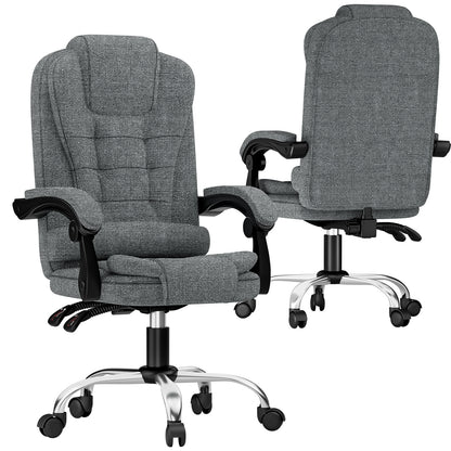 Chaise de bureau exécutive haute dossier, chaise de bureau ergonomique inclinable avec fonction d'inclinaison, chaise d'ordinateur robuste pour le travail à domicile