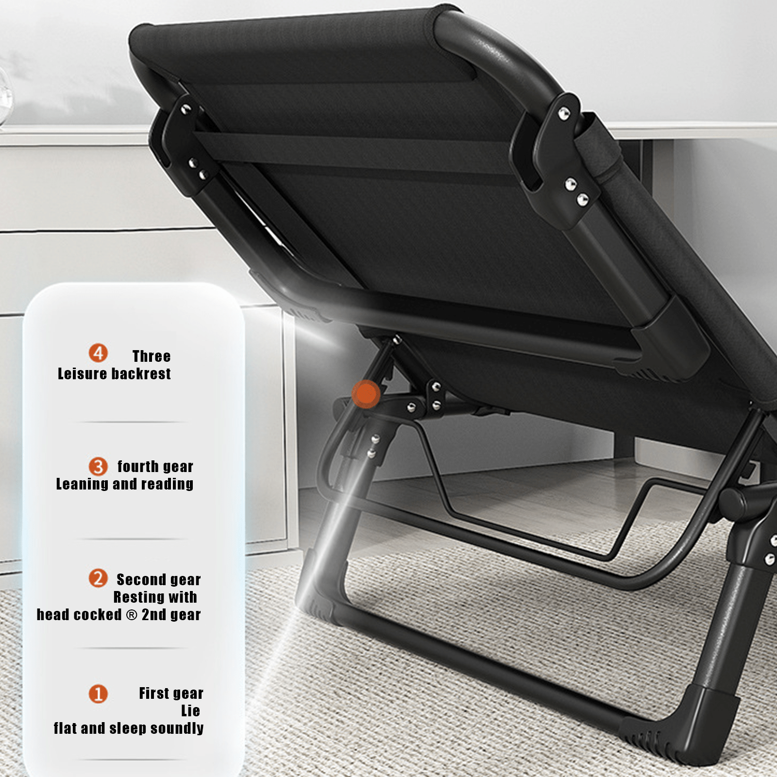 Lit pliant avec matelas moelleux - Lit portable et réglable pour une utilisation intérieure/extérieure, cadre à 4 positions, capacité de poids maximale 440 lb (200 kg) pour camping, chambre d'amis, camping-car, literie de dortoir