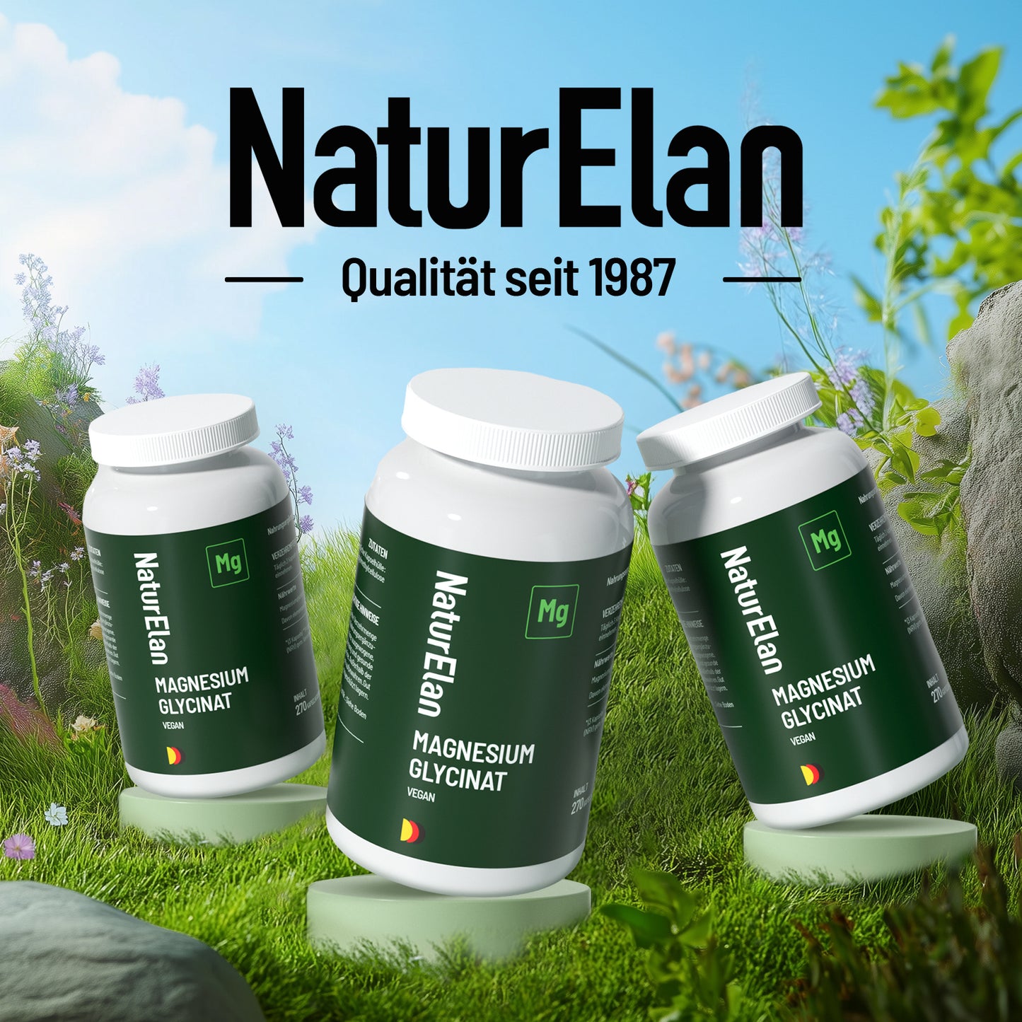 Bisglycinate de Magnésium - Premium : Magnésium Chélaté - 270 Gélules - 300 mg de Magnésium Élémentaire par Dose Quotidienne - Végan, Haute Dosage
