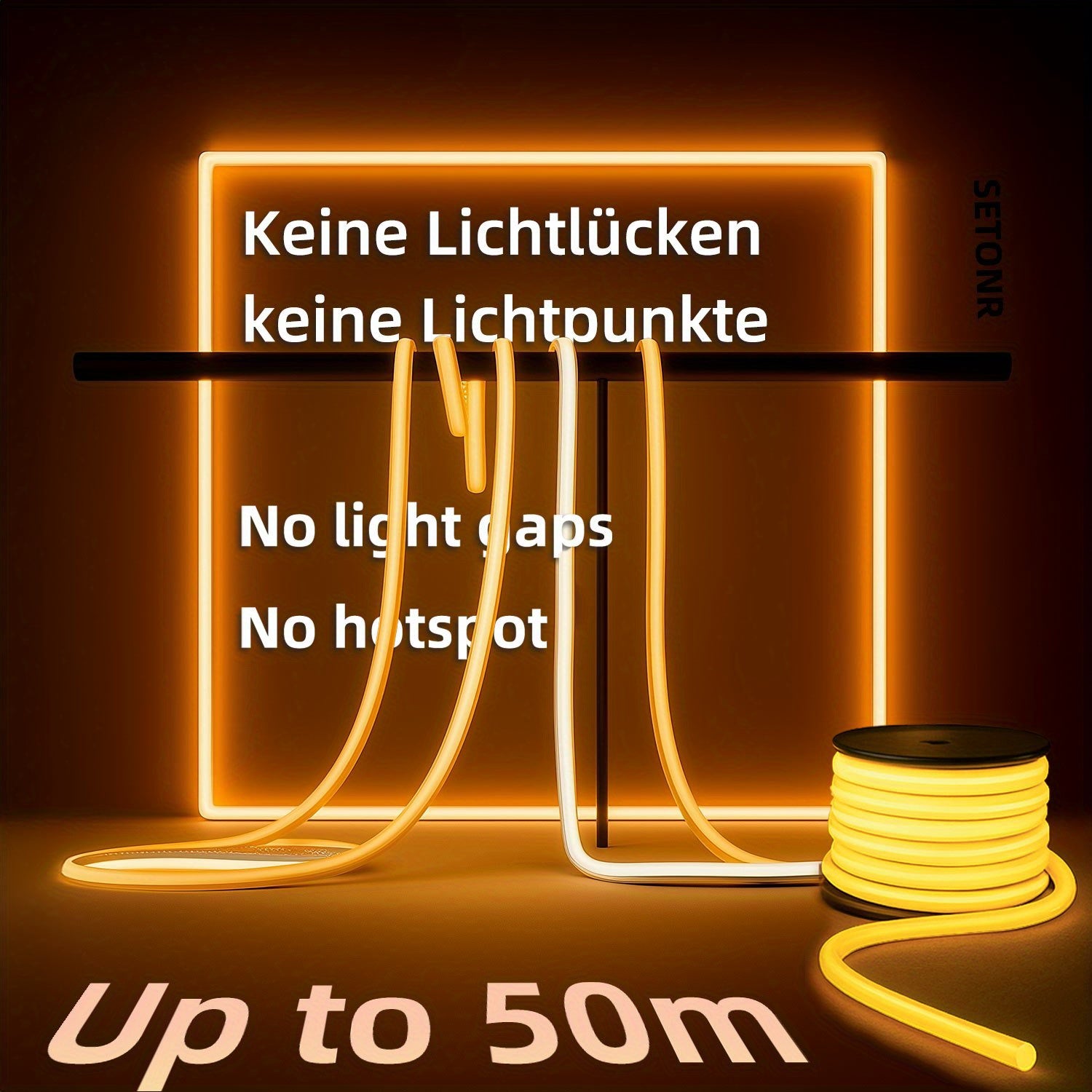 Bande LED COB IP65 jusqu'à 50m, 220V/230V, Flexible Blanc Chaud Blanc Froid, Bande Néon en Silicone pour Intérieur Extérieur, Chambre, Patio, Fête, DIY et Décoration Maison, pour Enseignes, Murs, Bar, Éclairage de Fête, 2m/20m/30m/50m