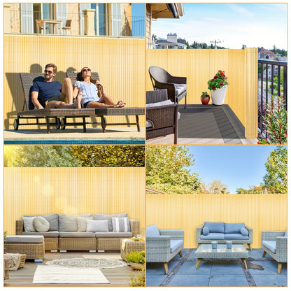 Clôture d'Écran de Confidentialité en PVC Durable - Protection Contre le Vent et le Soleil, Renforcée avec des Attaches de Câble, Disponible en Gris/Vert/Marron/Bambou - Tailles Multiples pour Jardin et Balcon