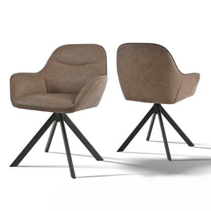 Chaises de salle à manger élégantes et contemporaines, pivotantes à 360 degrés, rembourrées avec assises épaisses, conçues de manière ergonomique pour les familles, les cafés et les restaurants - Lot de 2/ Lot de 4/ Lot de 6
