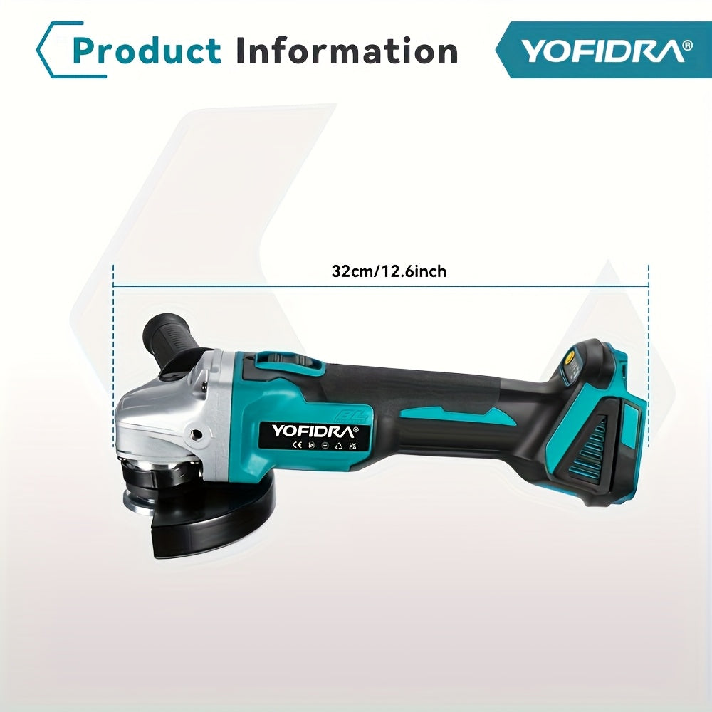 Meuleuse d'angle sans fil robuste 125 mm/5" - Machine de meulage et de polissage électrique à moteur sans balais, compatible avec les batteries Makita 18 V (batterie non incluse), puissante 2000 W, compacte et légère pour usage professionnel/résidentiel