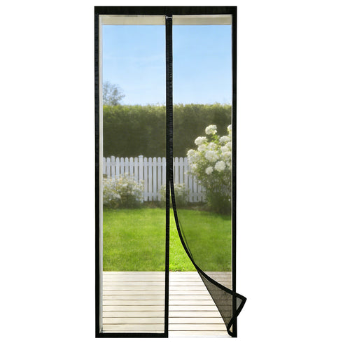 Moustiquaire Magnétique pour Porte, Conception à Deux Panneaux, Durable et Résistante aux Déchirures, Maille Stable et Respirante, Fermeture Magnétique Automatique, Installation Facile sans Perçage, Convient aux Portes de Balcon et de Terrasse