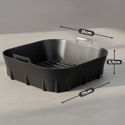 Kuketo - Accessoire pour Friteuse à Air, Conteneur de Cuisson Réutilisable, Panier en Silicone Résistant aux Hautes Températures, Bol de Friture Sans Graisse, Idéal pour Frites, Poulet, Légumes, Gâteaux et Casseroles, Alternative aux Papier Cuisson, Netto
