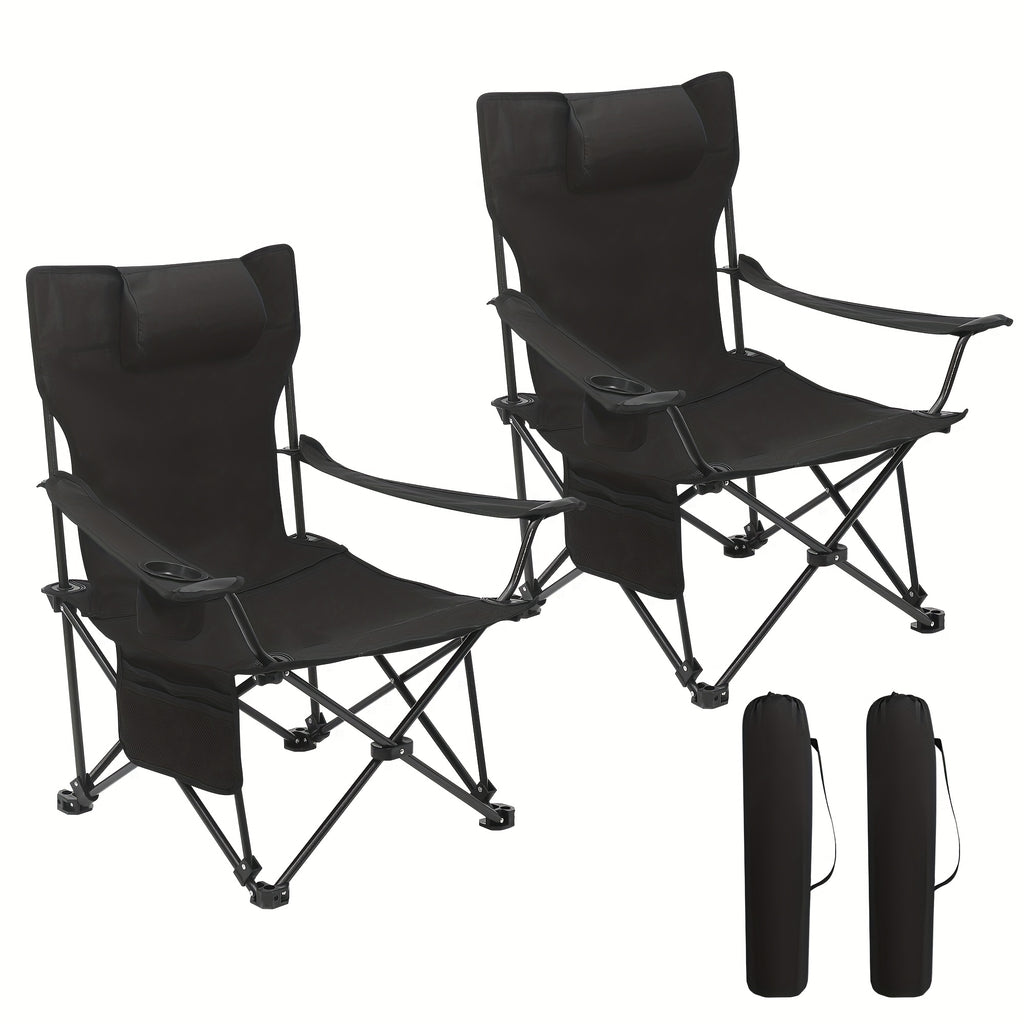 Chaise de pêche et de camping pliante multifonctionnelle 3-en-1 pour extérieur, portable, avec dossier, porte-gobelet, deux sacs de rangement, capacité de charge élevée 150 kg pour la pêche en eau vive, la randonnée, le camping, gris, noir, beige