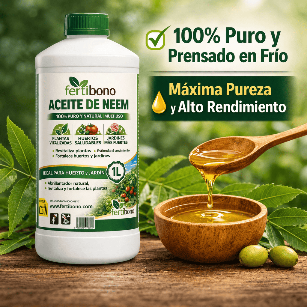 Huile de Neem 100 % Pure 1 L | Pressée à Froid – Soin Naturel pour des Plantes Saines à la Maison, au Jardin, sur la Terrasse et dans les Bureaux