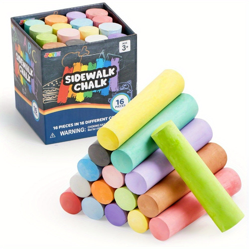 Lot de 160 pièces de craies de trottoir SYNCFUN, craies géantes lavables et sûres pour activités artistiques en extérieur, adaptées aux tableaux noirs, tableaux d’école et aires de jeux, idéales pour lots de fête
