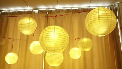 20 lanternes en papier blanc - Lanternes rondes suspendues de 40 cm pour mariages, anniversaires et célébrations en plein air, abat-jour décoratif sans pile pour l'éclairage du jardin et des fêtes, lanternes pour l'éclairage extérieur