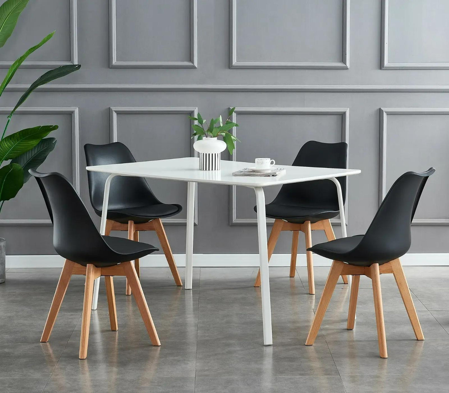 Ensemble de 4 chaises de salle à manger MCC Direct, chaises de cuisine, chaises de bureau, chaise coquille de designer, "Eva" disponible en 7 couleurs tendance