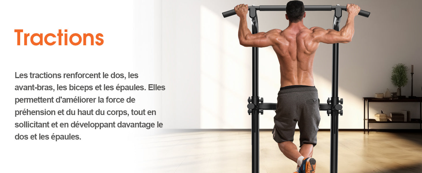 DH FitLife Power Tower Dip Station| Barre de traction autonome | Barre de dips pour le dos | Station de musculation Power Tower | Station de fitness | Rack de puissance pour salle de sport à domicile