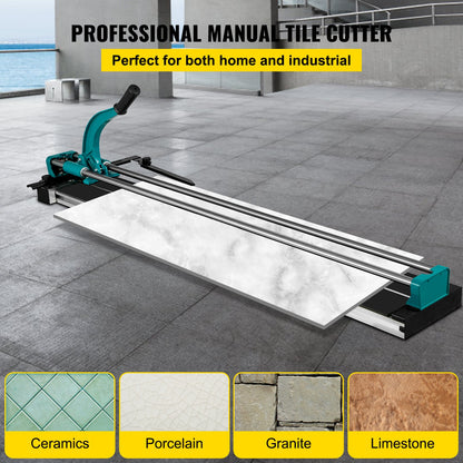 Coupe-carreaux manuel VEVOR, coupe-carreaux de sol en céramique de 48 pouces, machine de découpe à cadre entièrement en acier, outils de coupe de carreaux précis avec guide laser et roue en carbure de tungstène, grand coupe-carreaux pour porcelaine