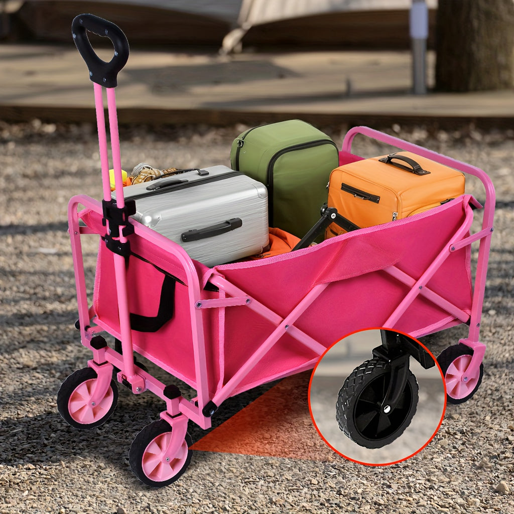 Chariot pliable pour équipement d'athlétisme et de camping, capacité 300 kg, ajustable, grande capacité
