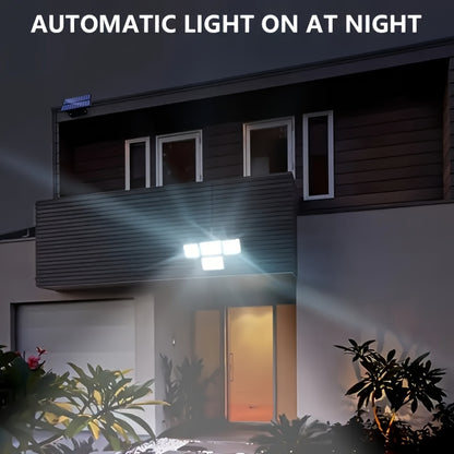 Lot de 2/4 pièces lampes solaires extérieures à détection de mouvement avec télécommande, 288 LED, lampe murale solaire avec 4 modes d'éclairage, projecteur de sécurité à angle large 270°, sans câblage requis, pour garage, jardin, allée, terrasse