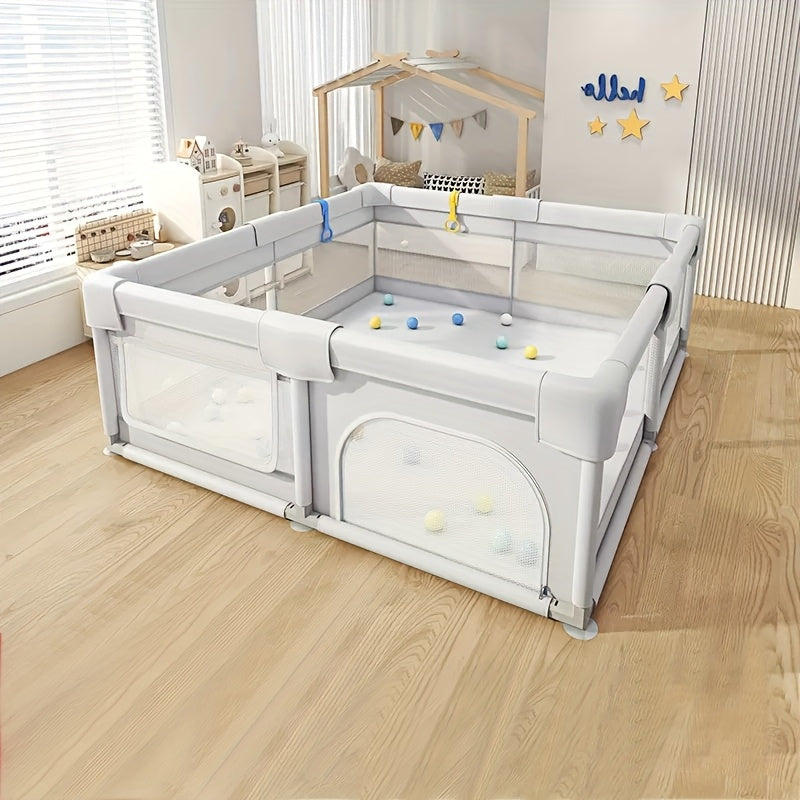 1pc Parc pour Enfants avec Mousse, Barrière de Sécurité Fixe et Respirante en Plastique Résistant, Centre d'Activités Sûr Intérieur/Extérieur, Aire de Jeu Durable à Base Antidérapante
