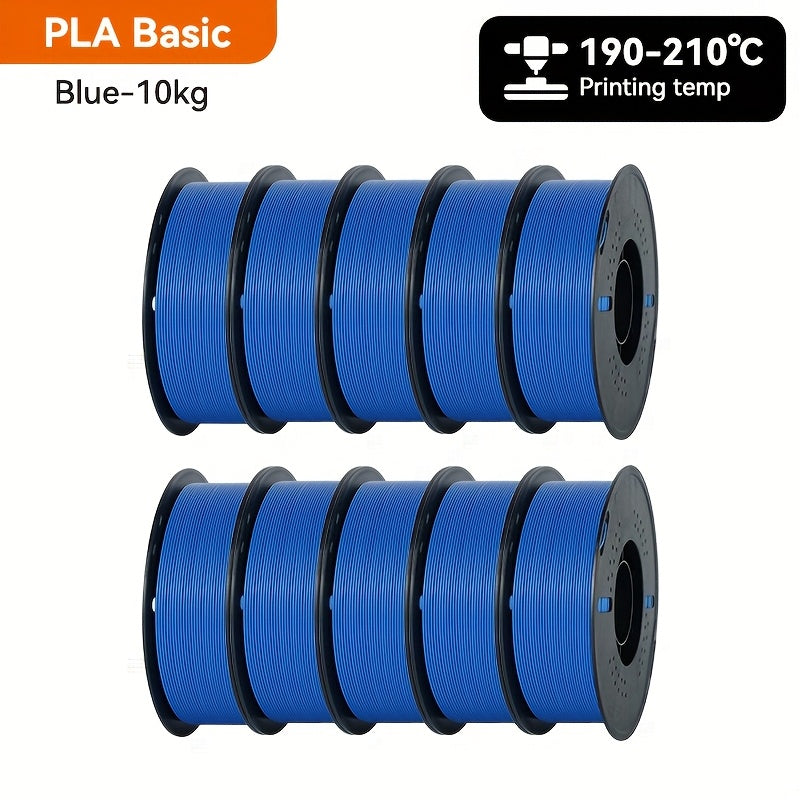 Filament d'imprimante 3D KINGROON PLA 10 kg 1,75 mm 2,2 lbs (1 kg)/rouleau, qualité sans bulles pour la plupart des imprimantes 3D FDM, matériau d'impression 3D
