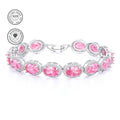 Bracelet argenté époustouflant pour femme avec 2,4 ct de morganite rose, une pièce de bijouterie à la mode et charmante, parfait comme cadeau pour dames, anniversaires, soirées en amoureux ou la Saint-Valentin, livré avec une boîte cadeau offerte.