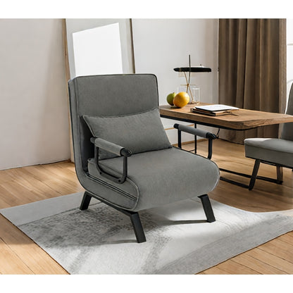 1pc Chaise de salle à manger élégante, canapé-lit 3 en 1, lit de visite, fauteuil pliant avec dossier réglable, coussin amovible, convient pour chambre à coucher, salon, bureau, capacité de charge de 150 kg